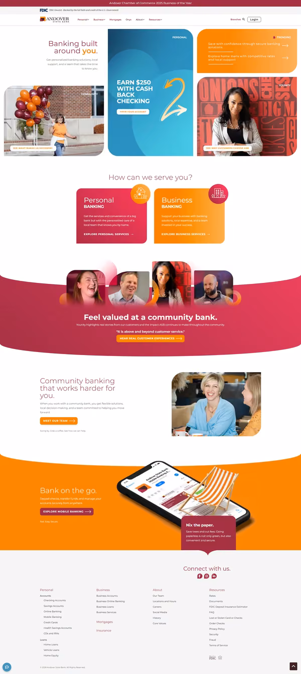 Andover State Bank site preview